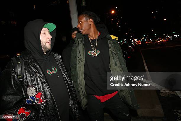 Statik Selektah and Joey Bada$$ arrive at Yams Day With A$AP Rocky at Madison Square Garden on January 18, 2017 in New York City.