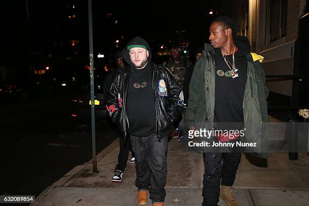 Statik Selektah and Joey Bada$$ arrive at Yams Day With A$AP Rocky at Madison Square Garden on January 18, 2017 in New York City.