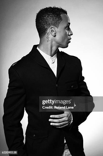 Singer Aston Merrygold with pop band JLS is photographed on September 16, 2011 in London, England.