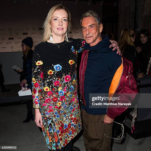 Jette Joop and her father Wolfgang Joop attend the Vladimir Karaleev show during the Mercedes-Benz Fashion Week Berlin A/W 2017 at Kaufhaus Jandorf...