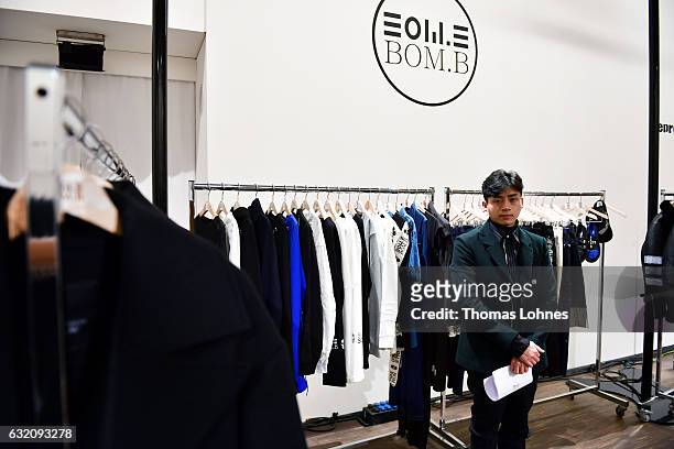 Designer Lee Bo Hyung from the label Bom.b is seen during the Mercedes-Benz Fashion Week Berlin A/W 2017 at 'me Collectors Room' on January 19, 2017...