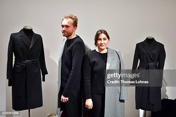 Michele Beil und Jale Richert are seen during the Mercedes-Benz Fashion Week Berlin A/W 2017 at 'me Collectors Room' on January 19, 2017 in Berlin,...