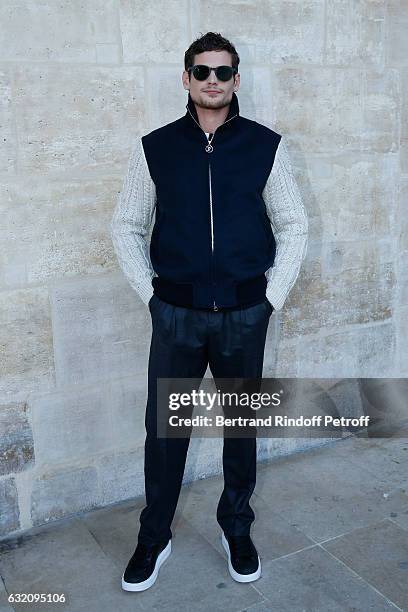 Jeremie Laheurte attends the Louis Vuitton Menswear Fall/Winter 2017-2018 show as part of Paris Fashion Week. Held at Palais Royal on January 19,...