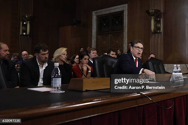 Former Texas Governor Rick Perry, President-elect Donald TrumpÕs choice as Secretary of Energy, testifies during his confirmation hearing before the...