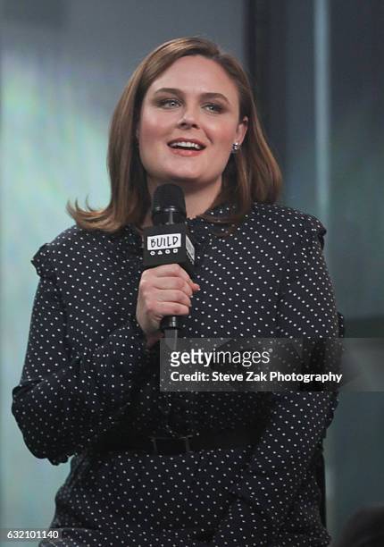 Actress Emily Deschanel attends Build Series to discussher show "Bones" at Build Studio on January 19, 2017 in New York City.