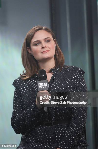 Actress Emily Deschanel attends Build Series to discussher show "Bones" at Build Studio on January 19, 2017 in New York City.