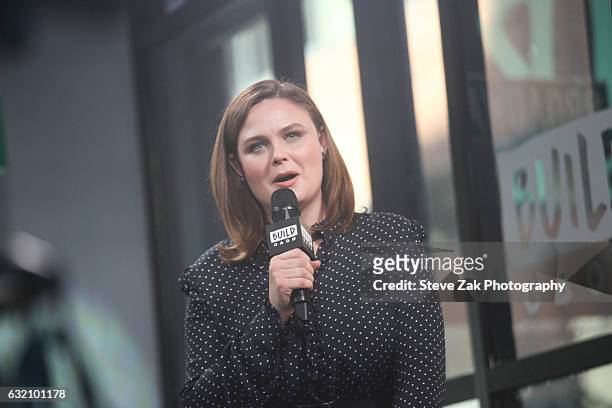 Actress Emily Deschanel attends Build Series to discuss her show "Bones" at Build Studio on January 19, 2017 in New York City.