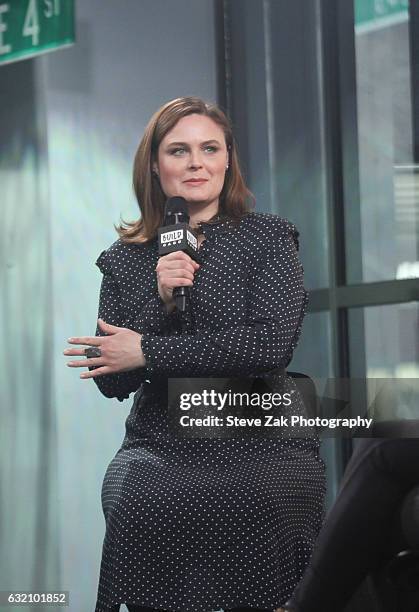 Actress Emily Deschanel attends Build Series to discussher show "Bones" at Build Studio on January 19, 2017 in New York City.