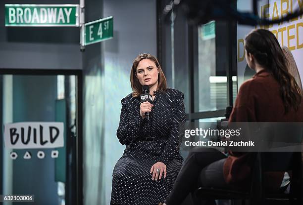 Emily Deschanel attends the Build Series to discuss her show 'Bones' at Build Studio on January 19, 2017 in New York City.