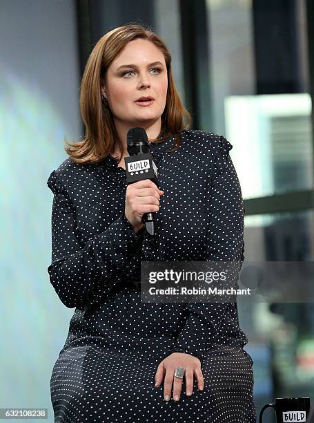 Emily Deschanel attends Build Series Presents "Bones" at Build Studio on January 19, 2017 in New York City.