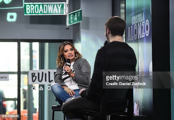 Cristela Alonzo attends the Build Series to discuss her role in 'Lower Classy' at Build Studio on January 19, 2017 in New York City.