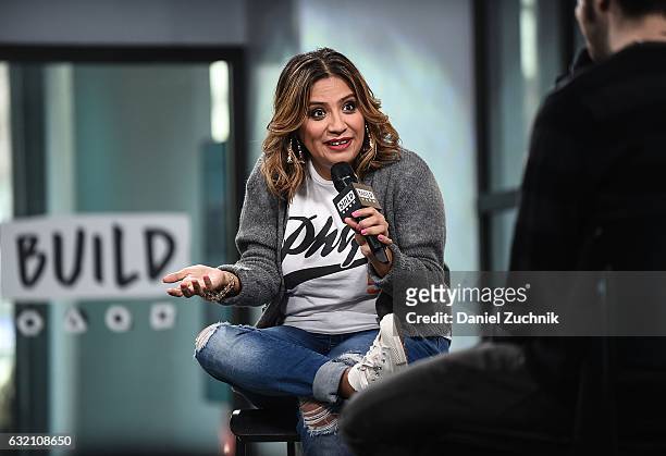 Cristela Alonzo attends the Build Series to discuss her role in 'Lower Classy' at Build Studio on January 19, 2017 in New York City.