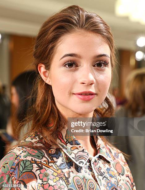 Lisa-Marie Koroll arrives for the 'Icons in Fashion' vernissage during the Der Berliner Mode Salon A/W 2017 at Kronprinzenpalais on January 19, 2017...