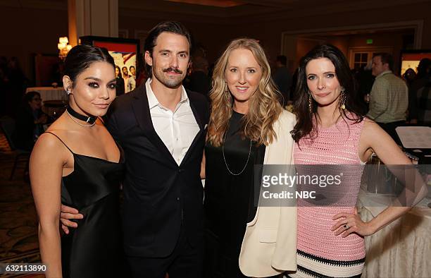 NBCUniversal Press Tour, January 2017 -- NBCUniversal Party -- Pictured: Vanessa Hudgens, "Powerless"; Milo Ventimiglia, "This is Us"; Jennifer...