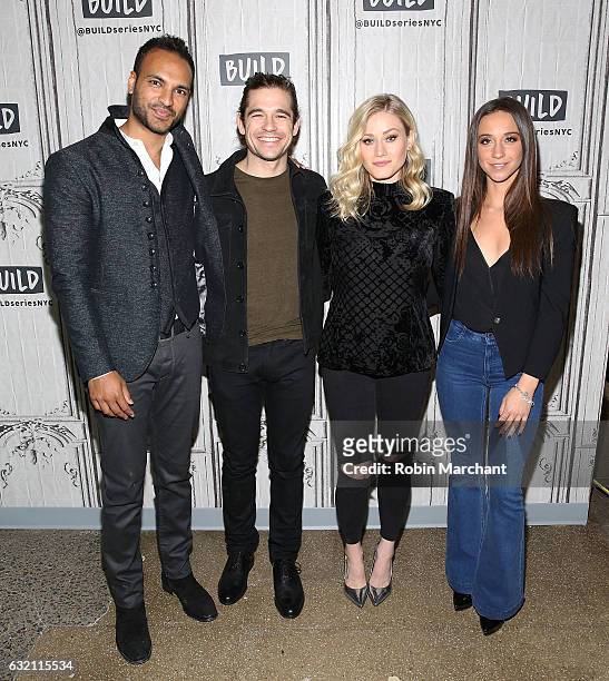 Actors Arjun Gupta, Jason Ralph, Stella Maeve and Olivia Taylor Dudley attend Build Series Presents The Cast Of "The Magicians" at Build Studio on...