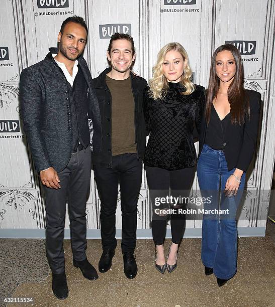 Actors Arjun Gupta, Jason Ralph, Stella Maeve and Olivia Taylor Dudley attend Build Series Presents The Cast Of "The Magicians" at Build Studio on...