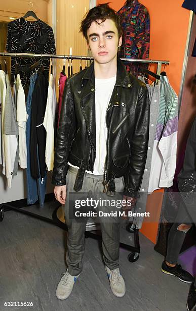 Lennon Gallagher attends the launch of Wonderland Magazine's pop-up shop at 192 Piccadilly on January 19, 2017 in London, England.