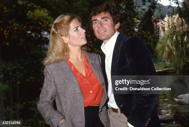Actress Meredith Baxter-Birney and her husband David Birney poses for a portrait session at home in circa 1982 in Los Angeles, California .