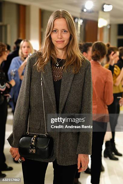 Anne Blank attends the 'Icons in Fashion' vernissage during the Der Berliner Mode Salon A/W 2017 at Kronprinzenpalais on January 19, 2017 in Berlin,...