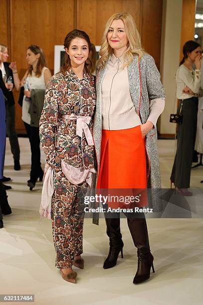 Lisa-Marie Koroll attends the 'Icons in Fashion' vernissage during the Der Berliner Mode Salon A/W 2017 at Kronprinzenpalais on January 19, 2017 in...