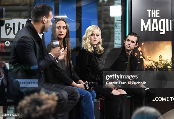 Arjun Gupta, Stella Maeve, Olivia Taylor Dudley and Jason Ralph attend the Build Series to discuss the show 'The Magicians' at Build Studio on...