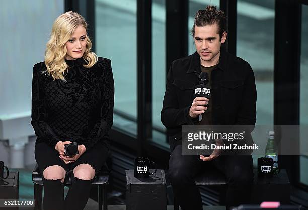 Olivia Taylor Dudley and Jason Ralph attend the Build Series to discuss the show 'The Magicians' at Build Studio on January 19, 2017 in New York City.