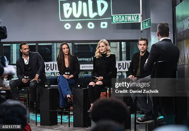 Arjun Gupta, Stella Maeve, Olivia Taylor Dudley and Jason Ralph attend the Build Series to discuss the show 'The Magicians' at Build Studio on...