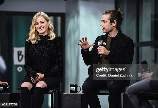 Olivia Taylor Dudley and Jason Ralph attend the Build Series to discuss the show 'The Magicians' at Build Studio on January 19, 2017 in New York City.