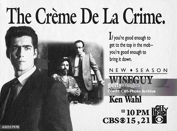 Television advertisement as appeared in the September 30, 1989 issue of TV Guide magazine. An ad for the Wednesday night drama, Wiseguy, .