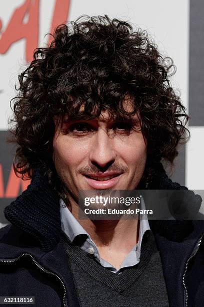 Agustin Etienne attends 'Mayumana Rumba' photocall at Rialto theatre on January 19, 2017 in Madrid, Spain.