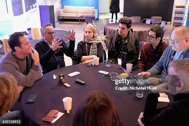 Director of Programming Trevor Groth and Director of Sundance Film Festival John Cooper speaks at the Press Junket Reception during day 1 of the 2017...