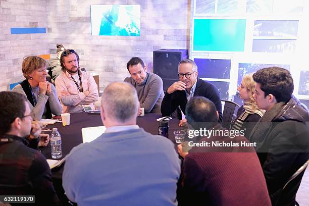 Director of Programming Trevor Groth and Director of Sundance Film Festival John Cooper speaks at the Press Junket Reception during day 1 of the 2017...