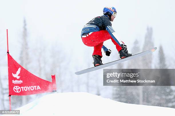 Pierre Vaultier of France competes in the qualification round of the Toyota US Grand Prix at Solitude Mountain Resort on January 19, 2017 in...