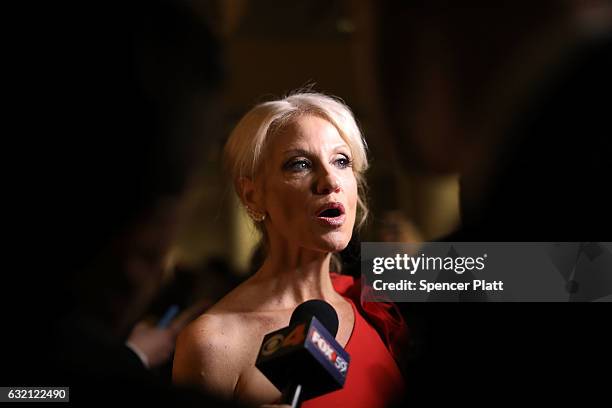 Kellyanne Conway, senior adviser to President-elect Donald Trump, attends the Indiana Society Ball in honor of Vice President-elect Mike Pence on...