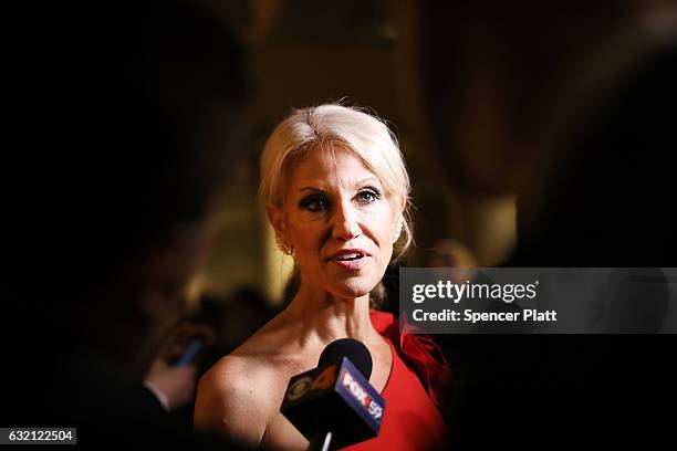 Kellyanne Conway, senior adviser to President-elect Donald Trump, attends the Indiana Society Ball in honor of Vice President-elect Mike Pence on...