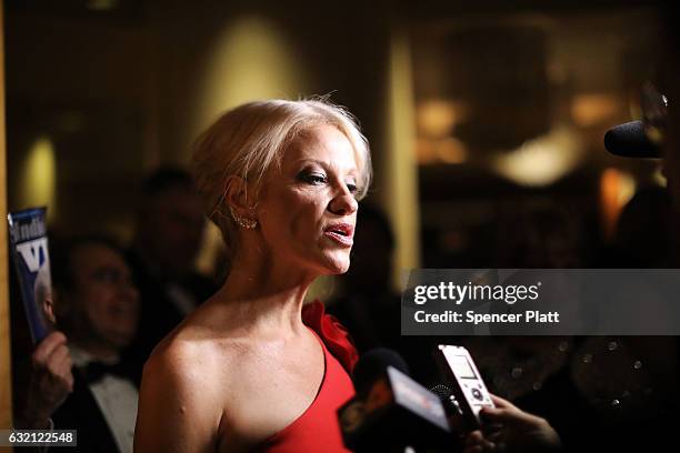 Kellyanne Conway, senior adviser to President-elect Donald Trump, attends the Indiana Society Ball in honor of Vice President-elect Mike Pence on...