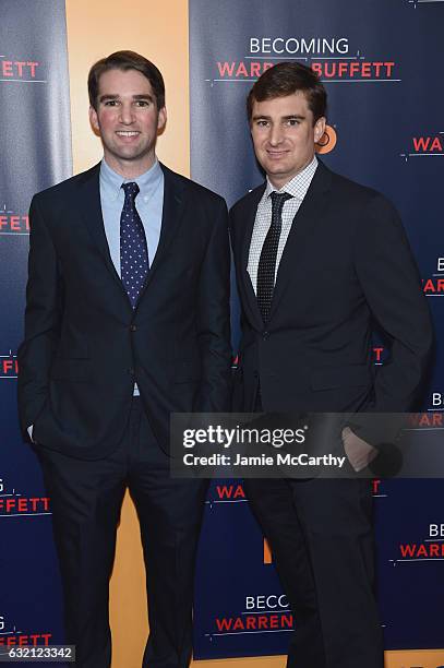 Producers George Kunhardt and Teddy Kunhardt attend 'Becoming Warren Buffett' World Premiere at The Museum of Modern Art on January 19, 2017 in New...