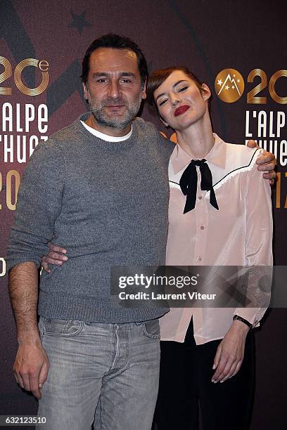 Actor Gilles Lellouche and Actress Louise Bourgoin attend "Sous le Meme Toit" Photocall during tne 20th L'Alpe D'Huez International Film Festival on...