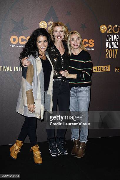 Actress Sabrina Ouazani, Actress Alexandra Lamy and Actress Anne Marivin attend "Sous le Meme Toit" Photocall during tne 20th L'Alpe D'Huez...