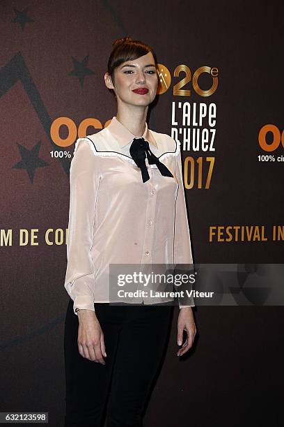 Actress Louise Bourgoin attends "Sous le Meme Toit" Photocall during tne 20th L'Alpe D'Huez International Film Festival on January 19, 2017 in Alpe...