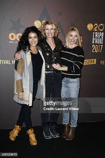 Actress Sabrina Ouazani, Actress Alexandra Lamy and Actress Anne Marivin attend "Sous le Meme Toit" Photocall during tne 20th L'Alpe D'Huez...