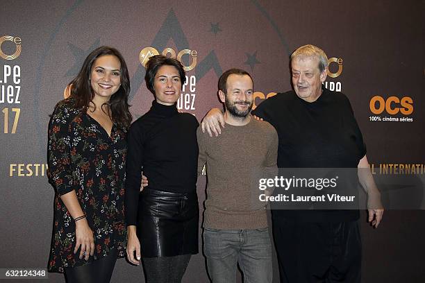 Valerie Begue, Alessandra Sublet, Jeremy Michalak and Guy Carlier attend "Sous le Meme Toit" Photocall during tne 20th L'Alpe D'Huez International...