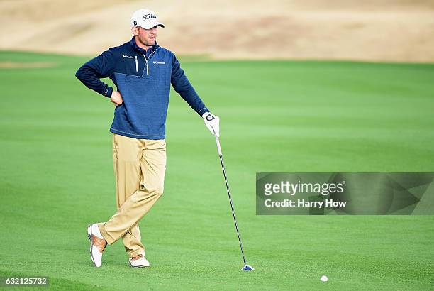 Trahan waits to play his shot on the 16th hole during the first round of the CareerBuilder Challenge in Partnership with The Clinton Foundation at...