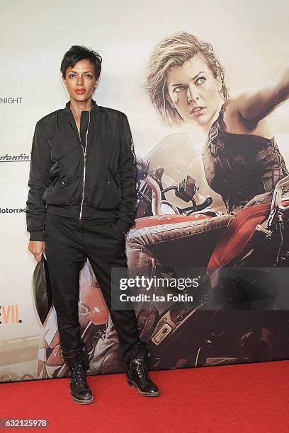 German actress Dennenesch Zoude attends the Social Movie Night At 'Resident Evil: The Final Chapter' premiere at CineStar on January 19, 2017 in...