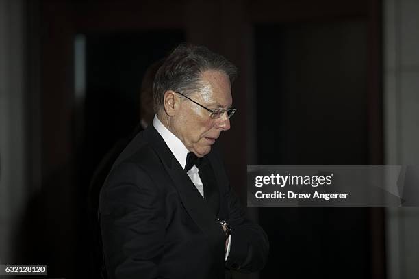 Wayne LaPierre, executive vice president at the National Rifle Association , arrives at Union Station for a dinner for Trump campaign donors, January...