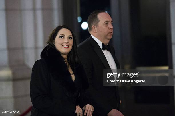 Ronna Romney McDaniel, unanimously elected on Thursday as the chair of the Republican National Committee, arrives at Union Station for a dinner for...