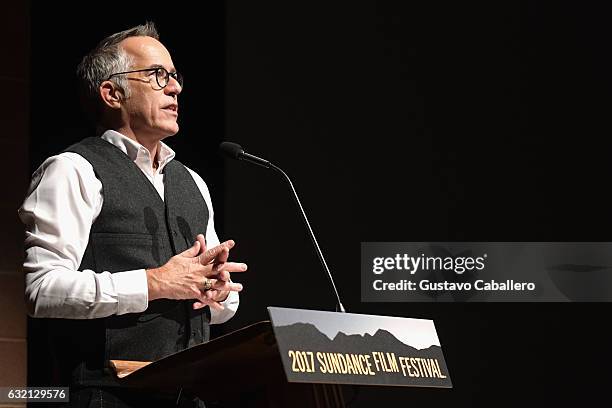 Sundance Film Festival Director John Cooper speaks at the "An Inconvenient Sequel: Truth to Power" World Premiere Red Carpet at Sundance 2017 at...