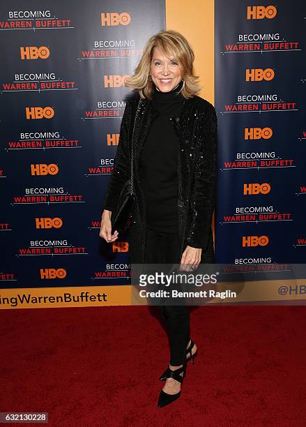 Personality Deborah Norville attends "Becoming Warren Buffett" World premiere at The Museum of Modern Art on January 19, 2017 in New York City.