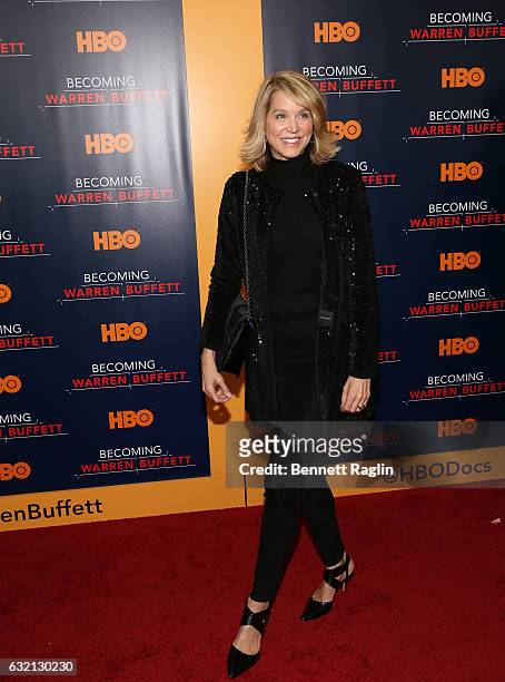 Personality Deborah Norville attends "Becoming Warren Buffett" World premiere at The Museum of Modern Art on January 19, 2017 in New York City.