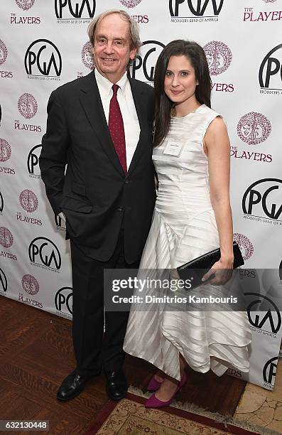 Clifton Knight and Sarah Vacchiano attend the 2017 Producers Guild Award Nominees New York Celebration at The Players Club on January 19, 2017 in New...